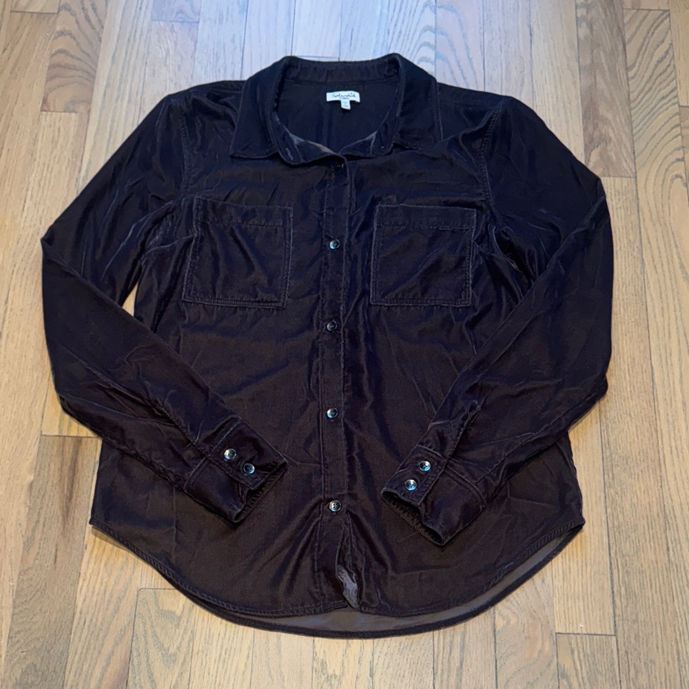 Splendid Brown Button Up Top